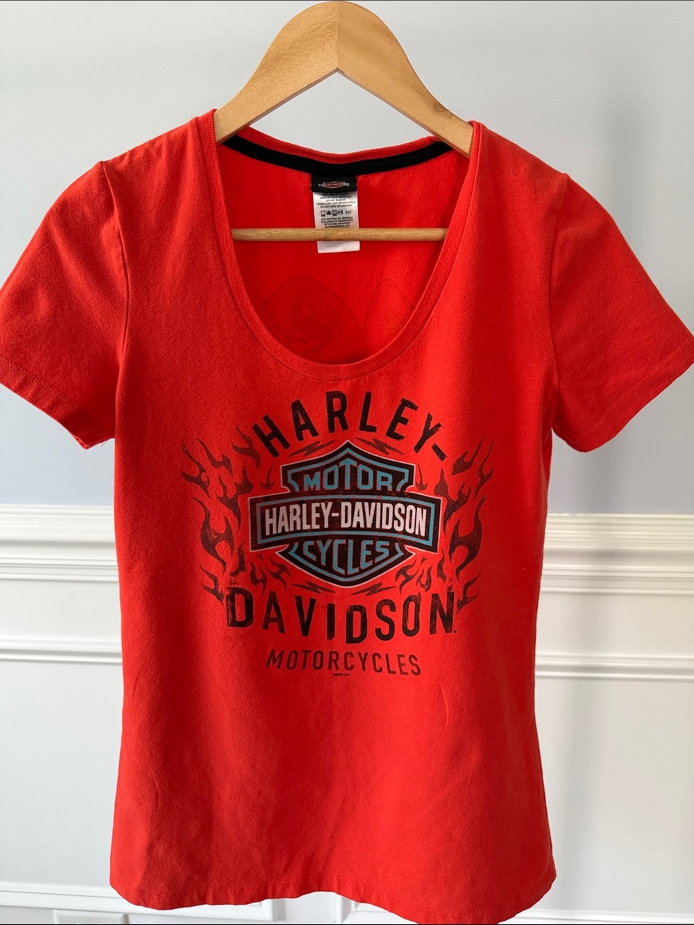 Harley Davidson Bourbon Street New Orleans Womens M Red Jester Skull T Shirt